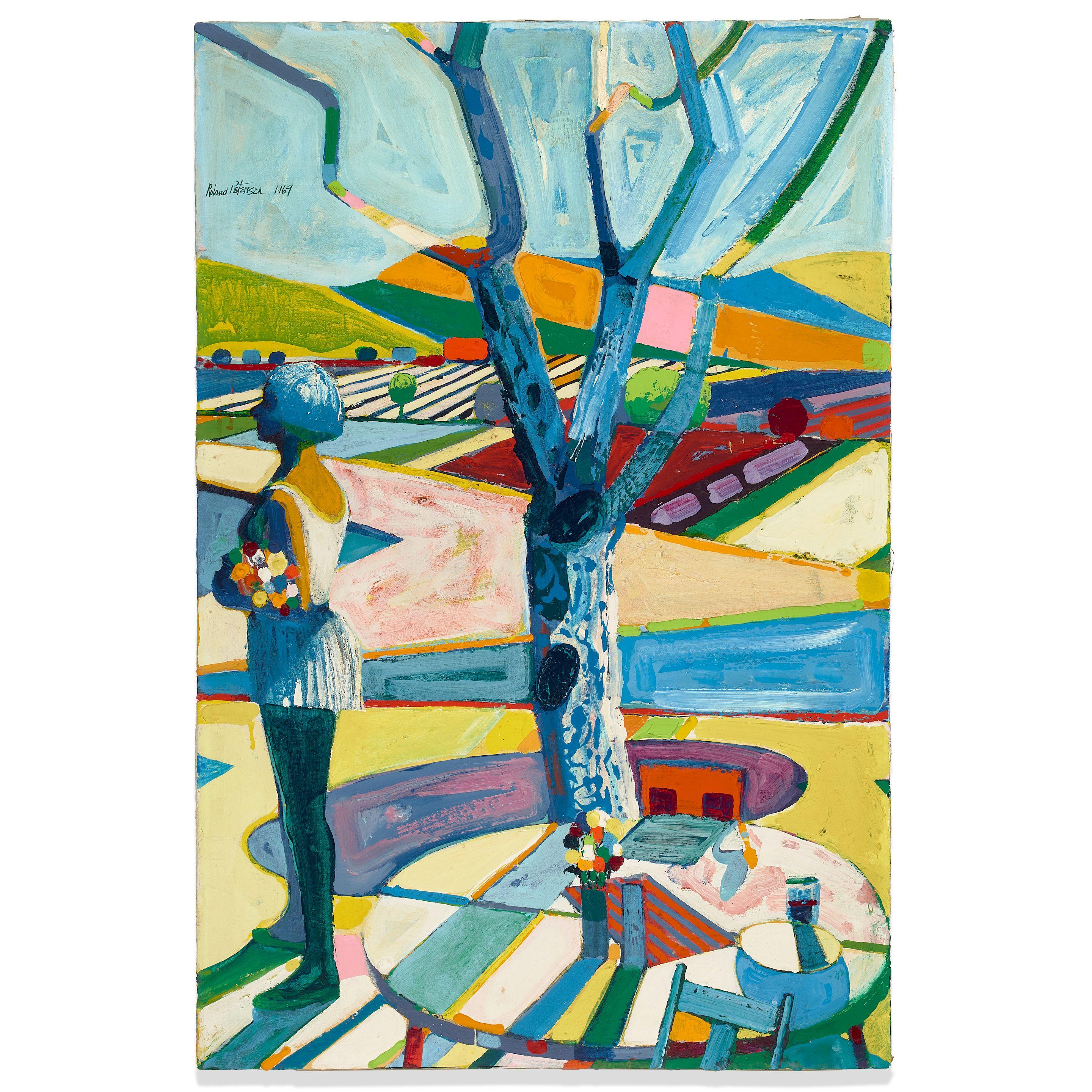 Roland Petersen - The Patio (Girl Holding Flowers), 1969