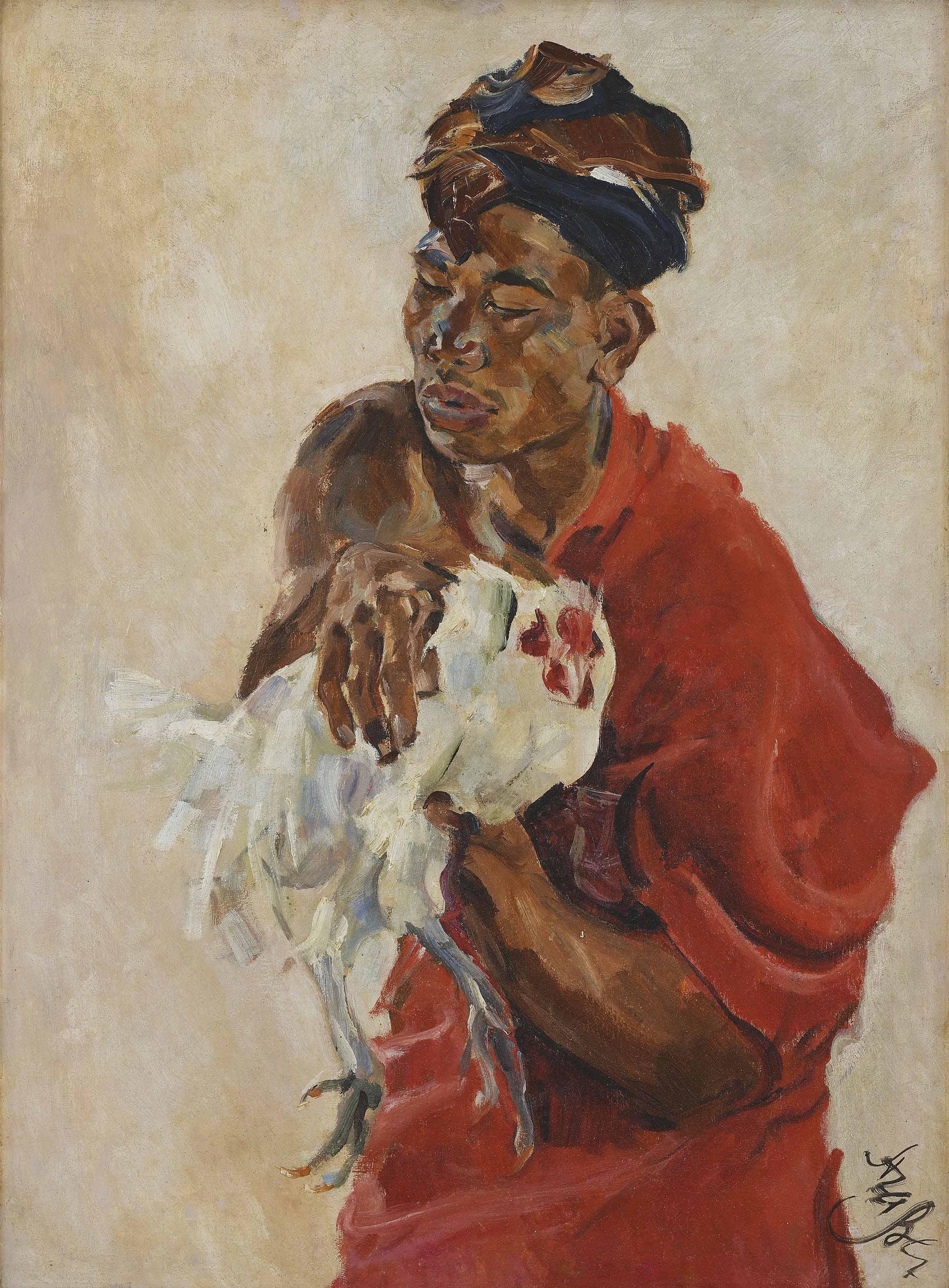 Roland Strasser - Balinese Holding a Rooster