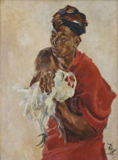 Roland Strasser - Balinese Holding a Rooster