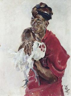 Roland Strasser - Balinese holding a rooster
