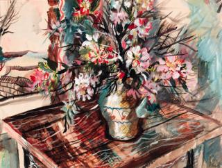 Roland Suddaby - Still Life with Flowers by a Window