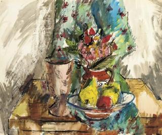Roland Suddaby - Still Life with Fruit and Flowers