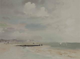 Roland Vivian Pitchforth, R.A., R.W.S. - The beach at Sandbanks, Poole harbour