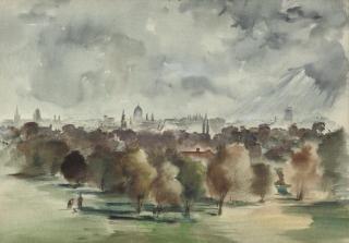 Roland Vivian Pitchforth - View Across London From Battersea