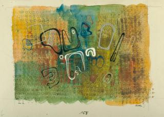 Rolf Cavael - Komposition mit abstrakten Zeichen.