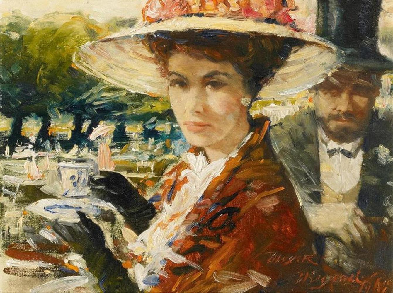 Rolf Dieter Meyer-Wiegand - Vornehmes Paar im Gartencafé