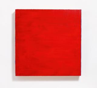 Rolf Rose - Ohne Titel (Rot auf Blau).