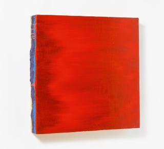 Rolf Rose - Ohne Titel (Rot auf Blau).