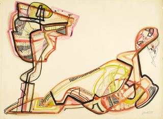 Rolph Scarlett - Linear Abstraction in Pink and Green