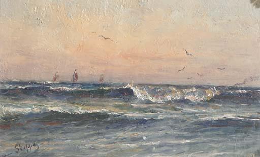 Romain Steppe - Automne A la Côte Flamande: Sunset Over The Sea