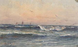 Romain Steppe - Automne A la Côte Flamande: Sunset Over The Sea