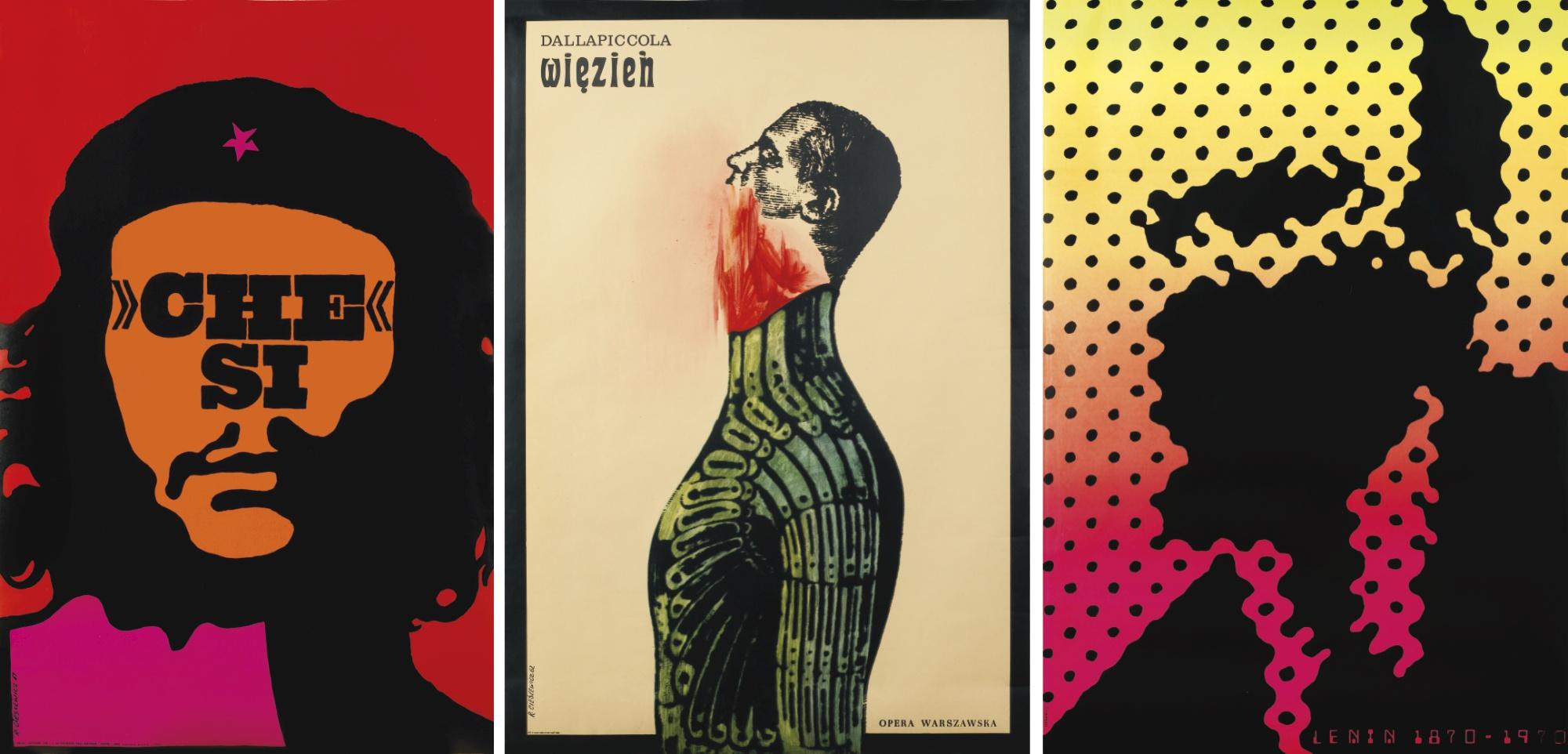 Roman Cieślewicz - Polish/French group Of Four Posters: Che Sì (1967), The Prisoner (1962), Lenin (1969) And L\'Art De L\'Affiche En Pologne (1974)