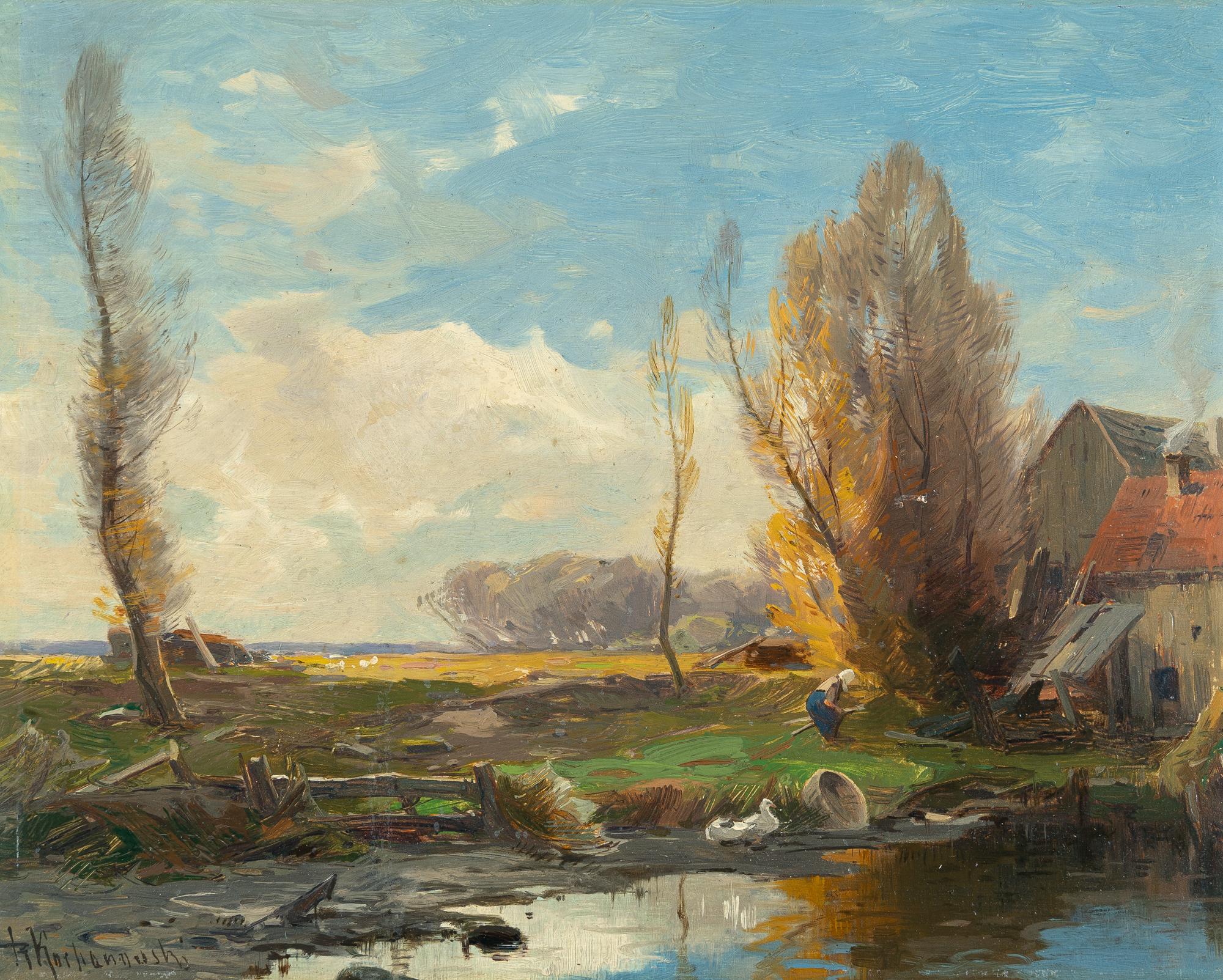 Roman Kochanowski - Auf dem Lande (Gehöft an einem Weiher)