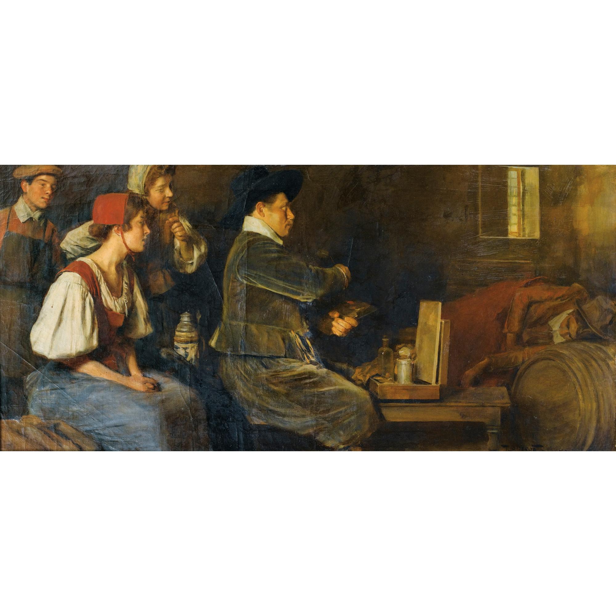 Roman Ribera-Cirera - Autoportrait De L\'Artiste En Train De Peindre