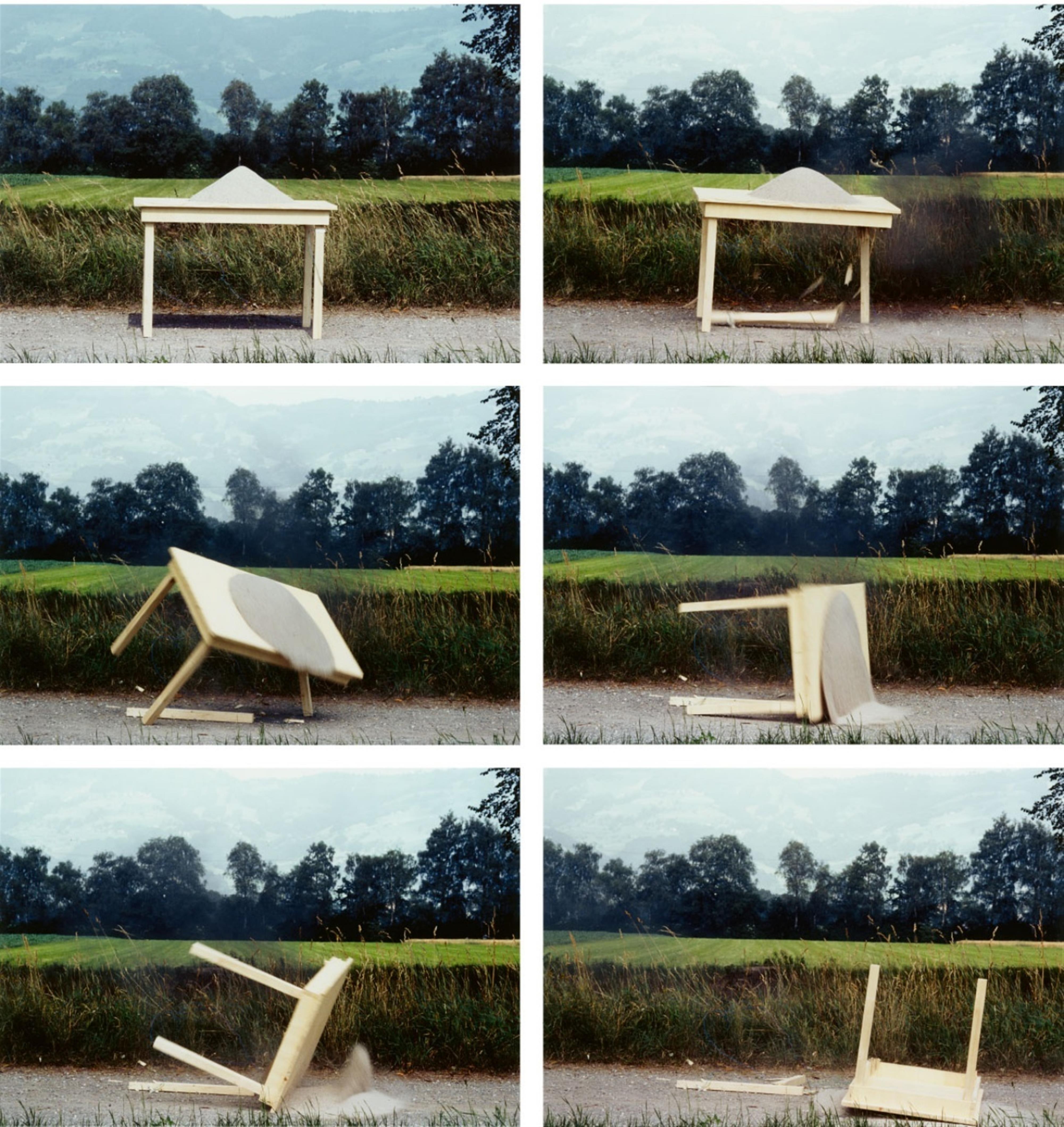 Roman Signer - Tisch mit Sandkegel