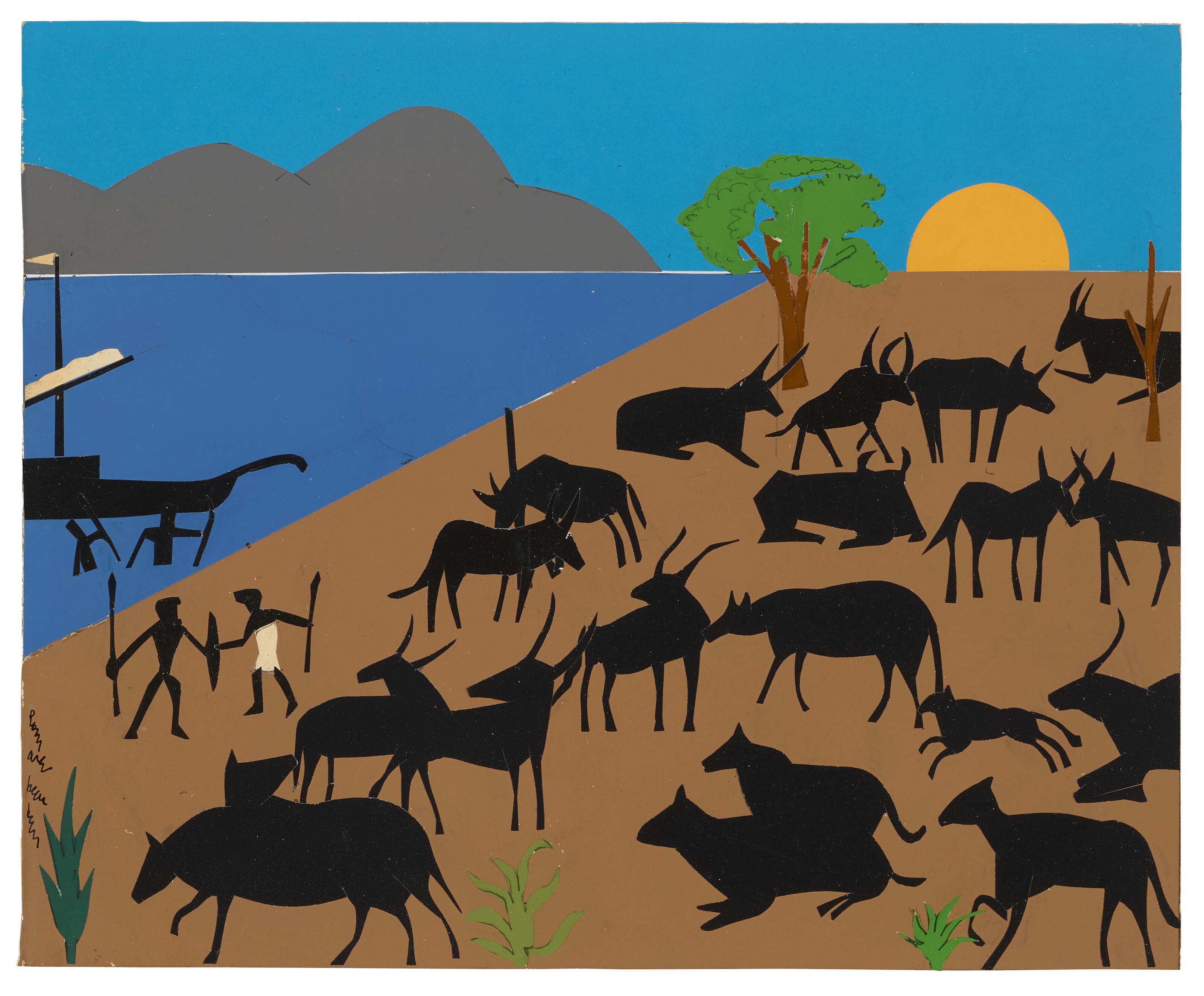 Romare Bearden - Cattle of the Sun God