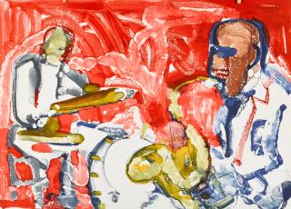 Romare Bearden - Out Chorus, Rhythm Section, from Jazz Series