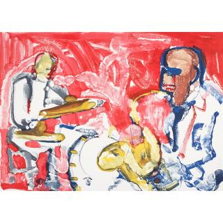 Romare Bearden - Out Chorus, Rhythm Section, from Jazz Series