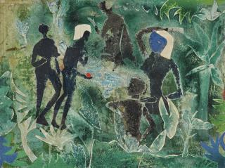Romare Bearden - The Blue Pond (L\'Etang Bleu)