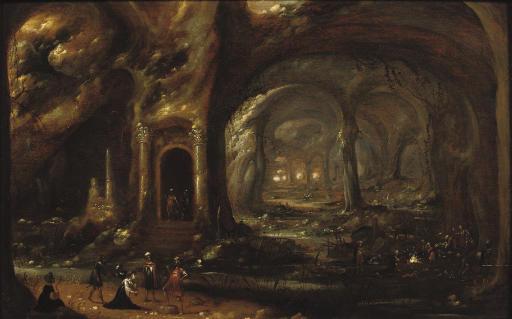 Rombout Van Troyen - An extensive cave with soldiers holding prisoner