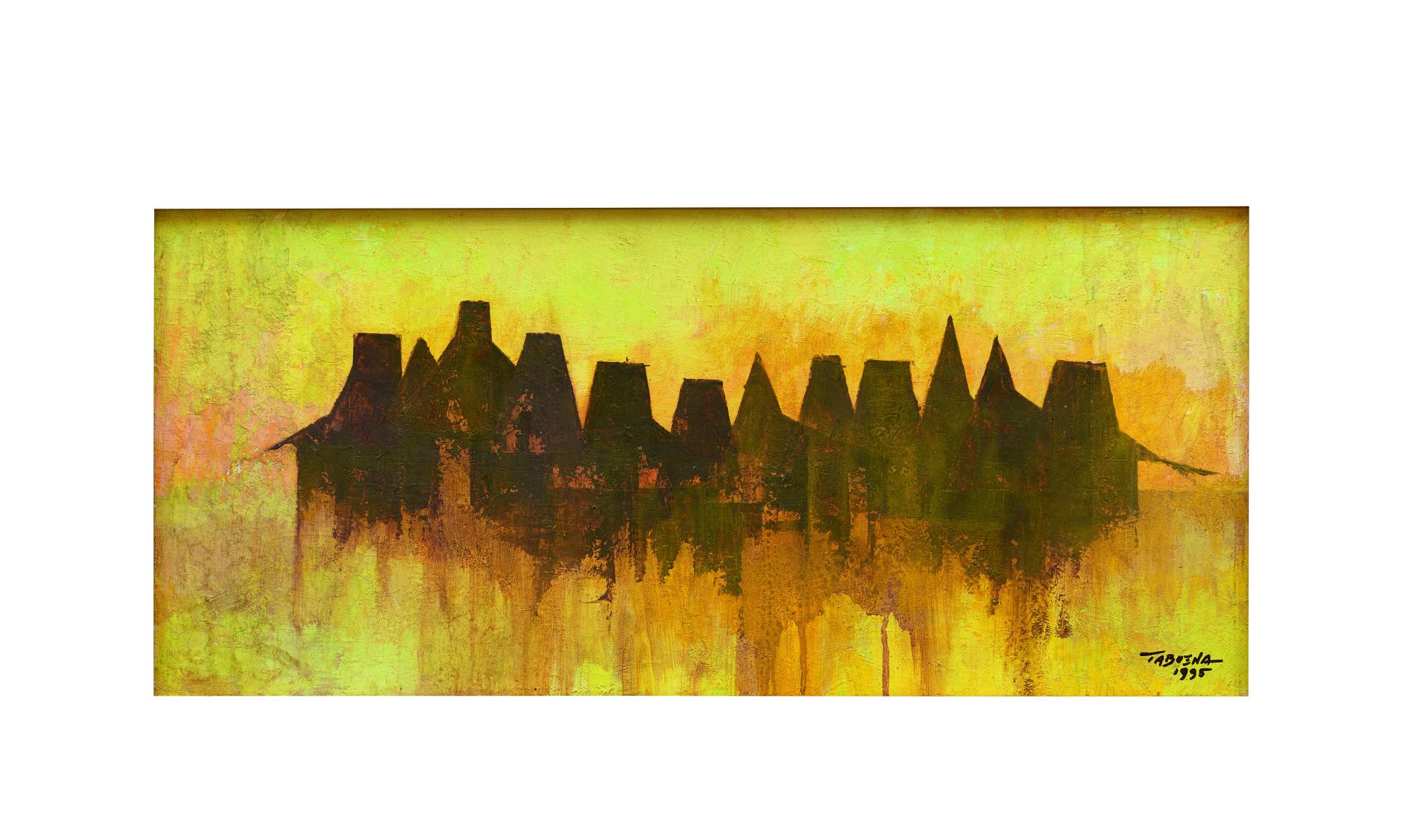 Romeo V. Tabuena - Landscape With Nipa Huts