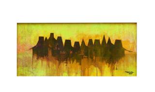 Romeo V. Tabuena - Landscape With Nipa Huts