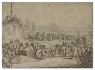 Romeyn De Hooghe - Arrivée D\'Un Cortège En Chine Par La Mer