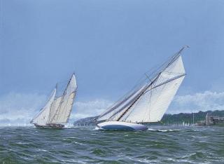 Ron Charles Mitchell - Mariquita and Mariette racing off the Royal Yacht Squadron, Cowes Classic Regatta, 2008