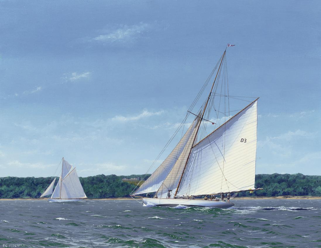 Ron Charles Mitchell - Tuiga and Mariquita racing off Norris Castle, Cowes Classic Regatta, 2008