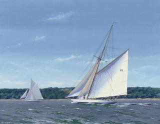 Ron Charles Mitchell - Tuiga and Mariquita racing off Norris Castle, Cowes Classic Regatta, 2008