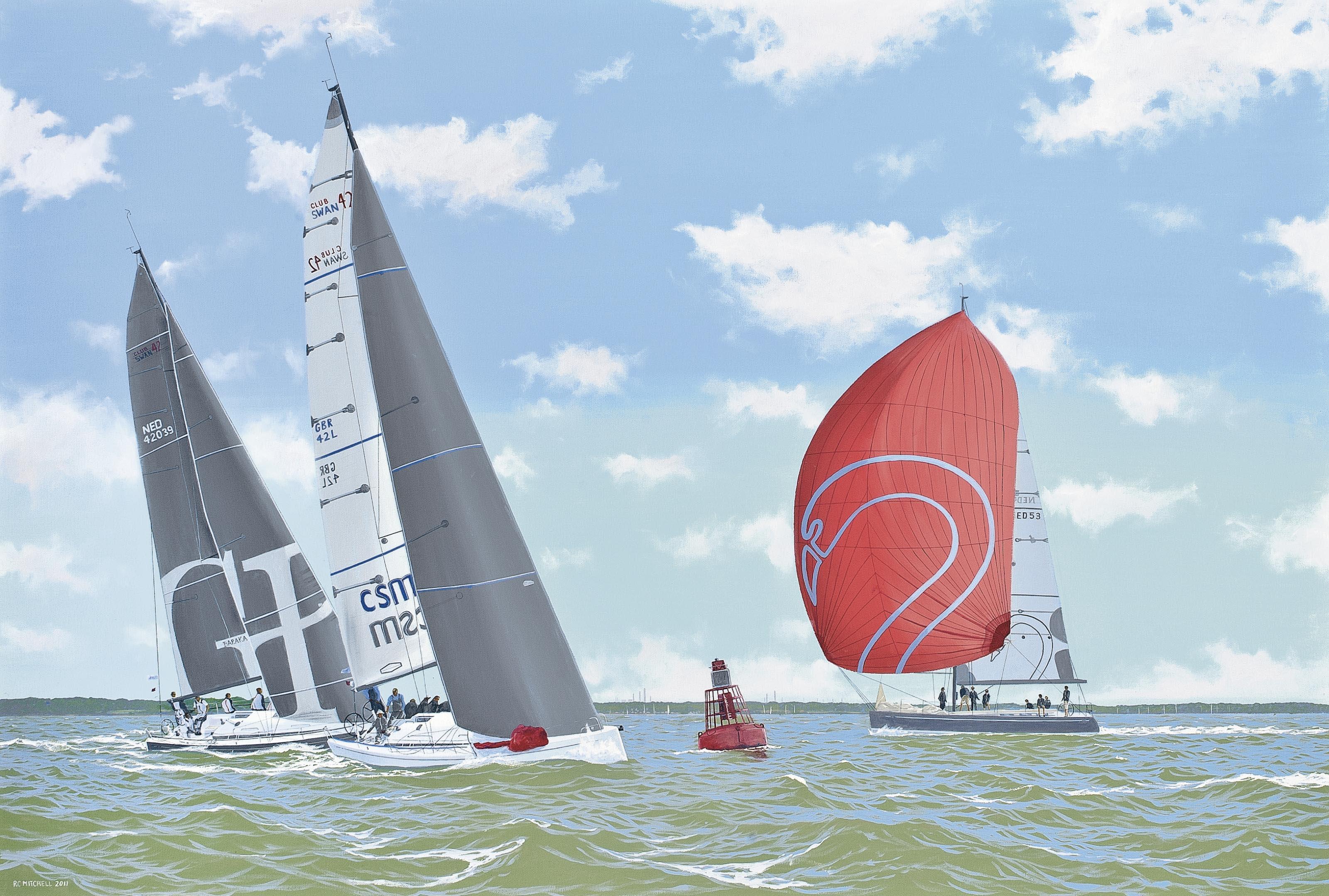 Ronald Charles Mitchell - Nautor Swan Cowes\'s Regatta, 2010: At the turning mark