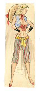 Ronald Cobb - An original costume design for a Murray\'s Cabaret Club showgirl from the \'Rag Time Medley\'