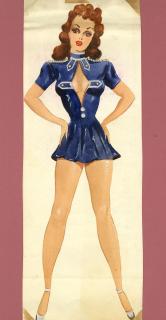 Ronald Cobb - An original costume design for a Murray\'s Cabaret Club showgirl in a military-style playsuit