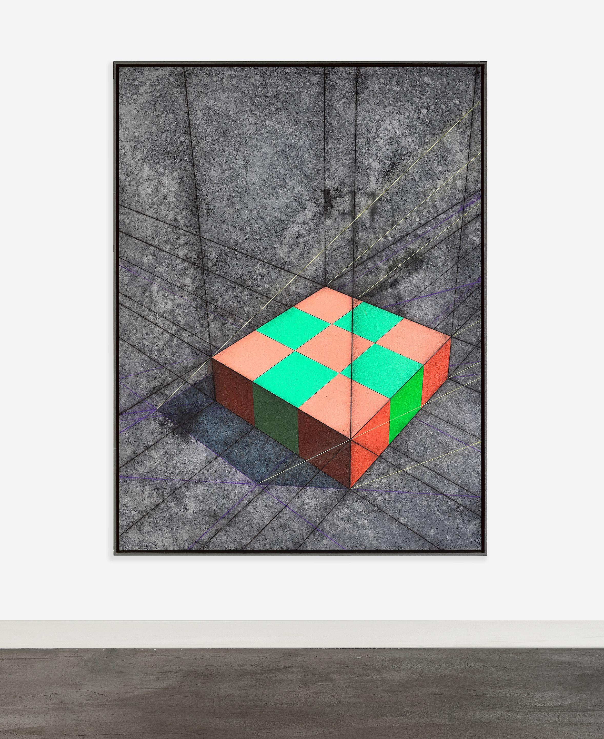 Ronald Davis - Pink/Green Checkerboard Slab, 1986