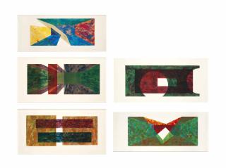 Ronald Davis - Triangle Slice; Diagonal Slice and Two Circle Rectangle (from Rectangle Series)