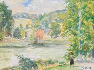 Ronald Ossory Dunlop R.A., R.B.A. - A stroll along the riverbank