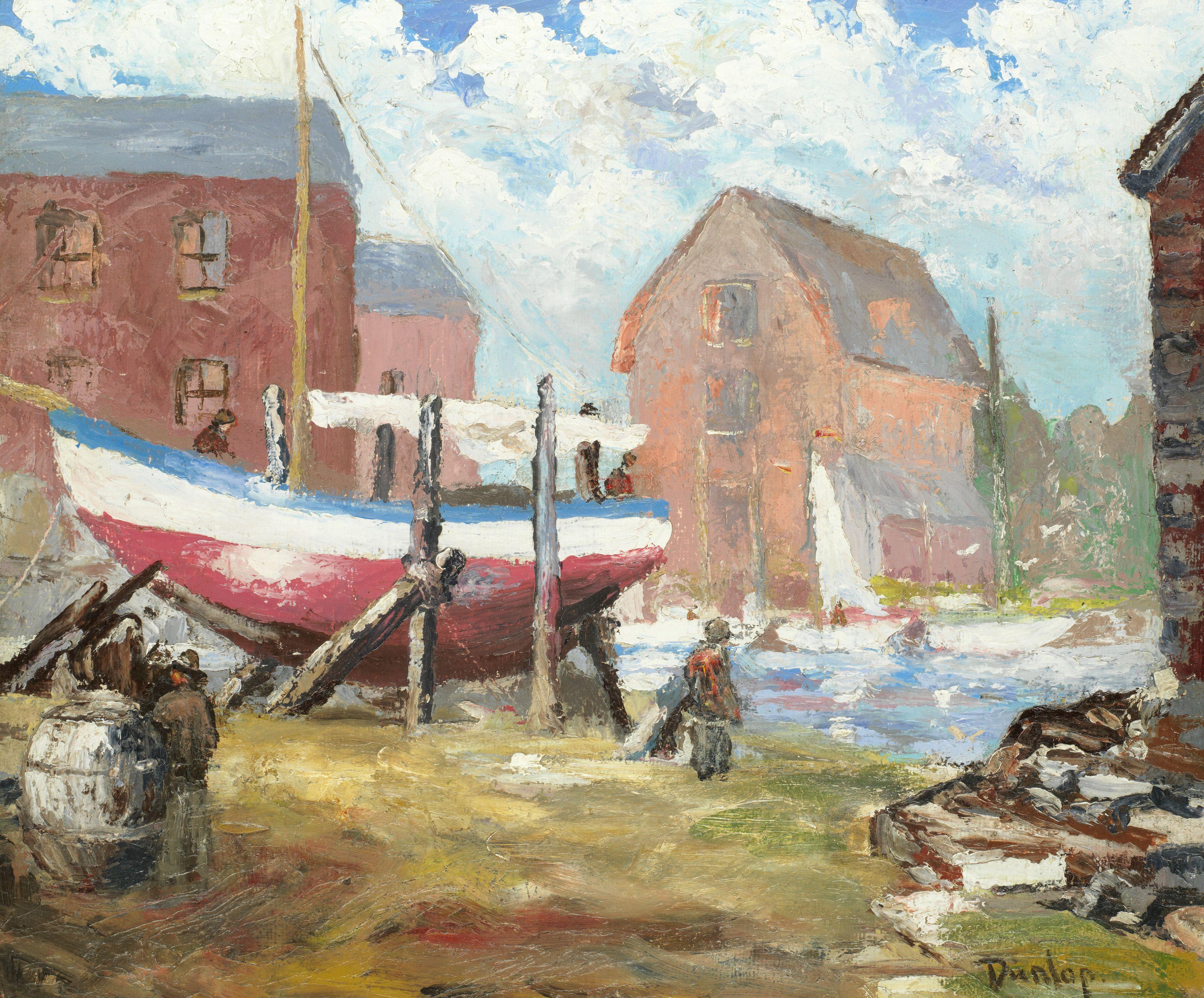 Ronald Ossory Dunlop R.A., R.B.A. - Boat Yard on the River Blyth, Walberswick