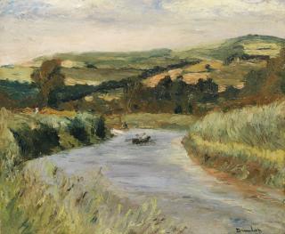 Ronald Ossory Dunlop R.A., R.B.A. - Boats on the Avon