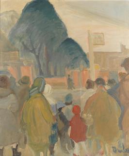 Ronald Ossory Dunlop R.A., R.B.A. - The Bus Stop