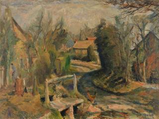 Ronald Ossory Dunlop R.A., R.B.A. - View of a Hamlet