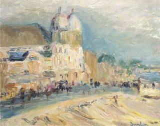 Ronald Ossory Dunlop, R.A. - Along the Promenade, Nice