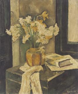 Ronald Ossory Dunlop, R.A. - Daffodils in a vase