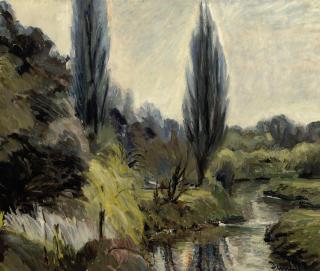 Ronald Ossory Dunlop, R.A. - Poplars by the Arun