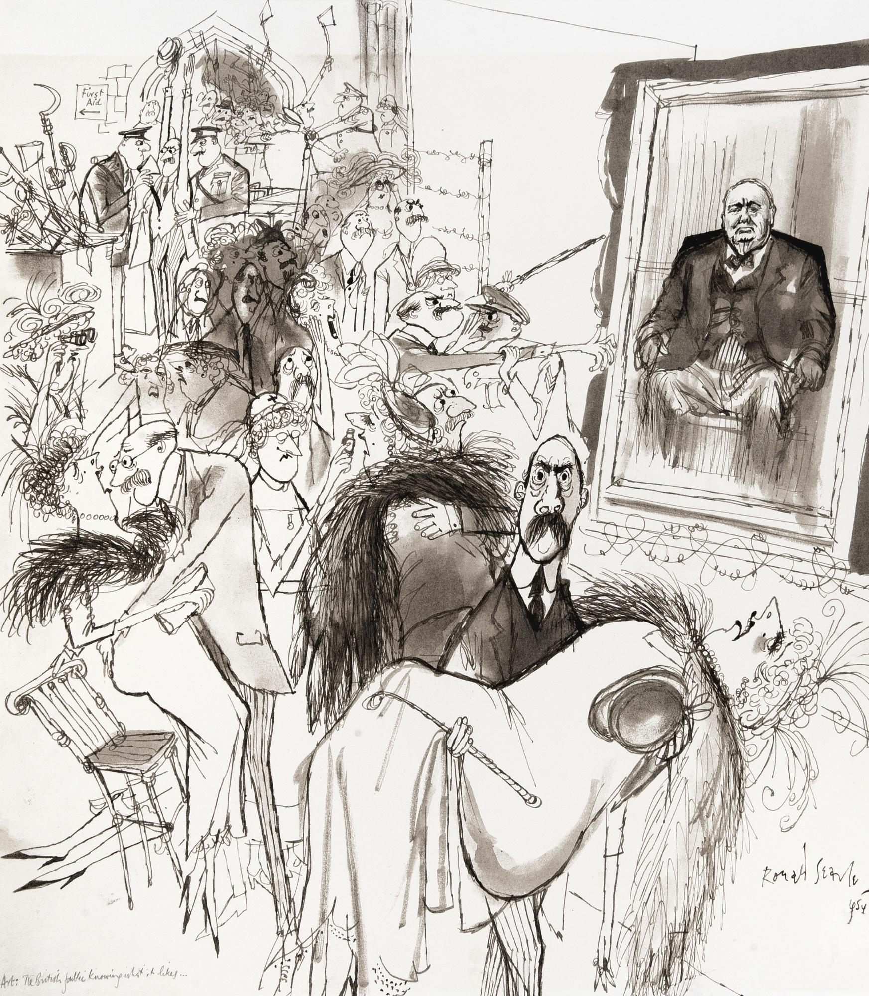 Ronald Searle - ‘Art: The British Public Knowing What It Likes...\' (Consequences Of Putting Mr Graham Sutherland’S Latest Portrait On Public Exhibition)