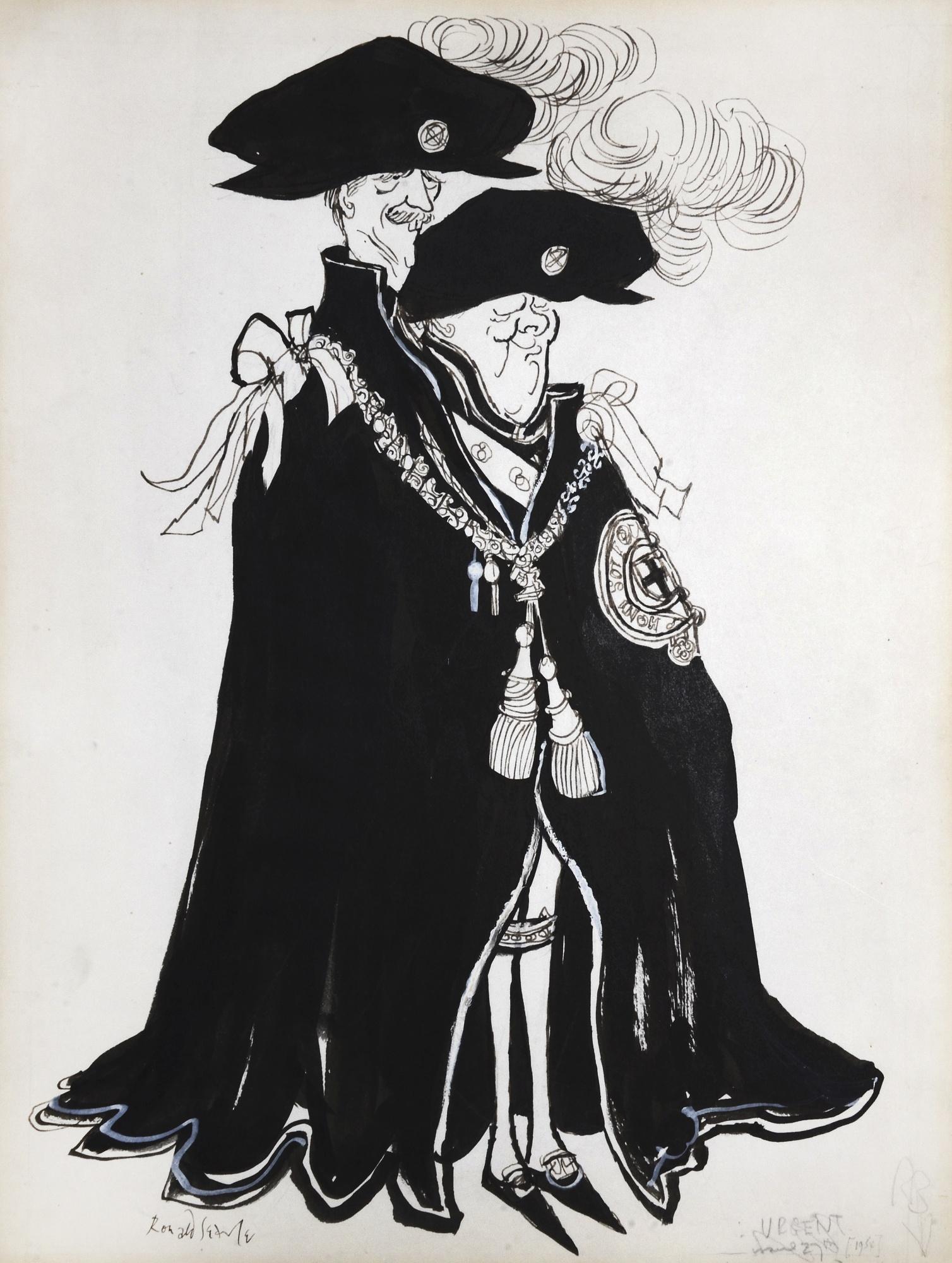 Ronald Searle - ‘Eden And Churchill Gartered’