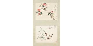 Rong Shushi - Oriole and Kapok; Sparrows and Bamboo, 1966