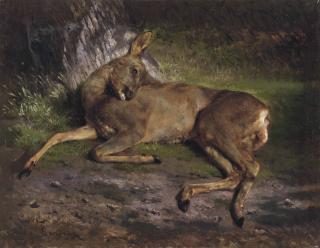 Rosa Bonheur - A roe deer in the forest