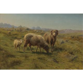 Rosa Bonheur - French A Sheep, Ram And Lamb With The Flock