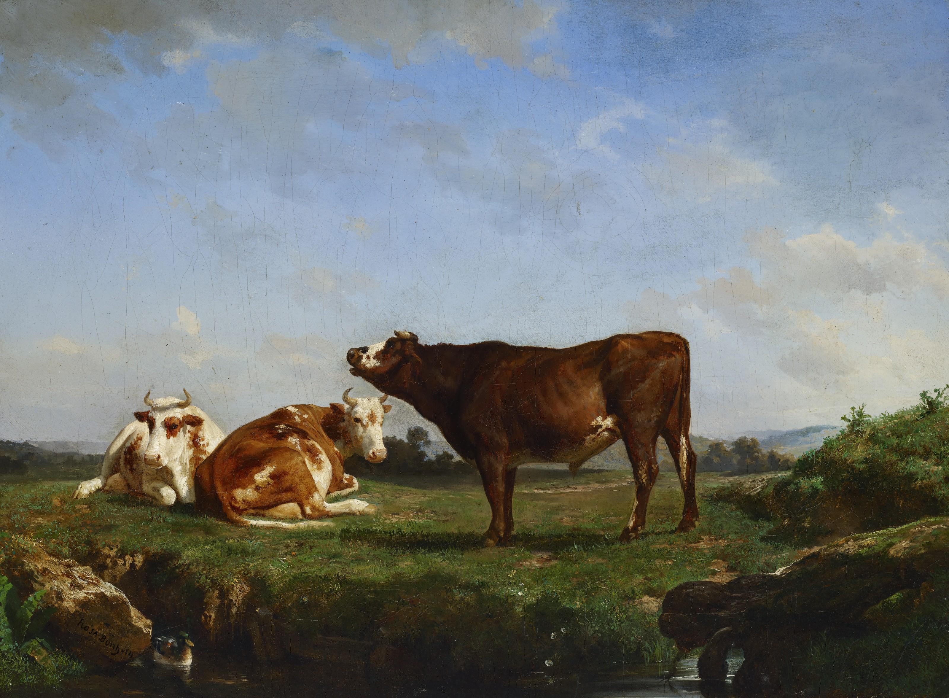 Rosa Bonheur - Trois Vaches Au Pâturage