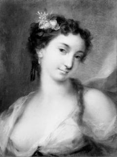 Rosalba Carriera - Portrait of a girl, bust-length, in a décollé dress